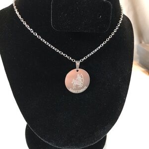 Silver Sagittarius Charm Necklace Jewelry